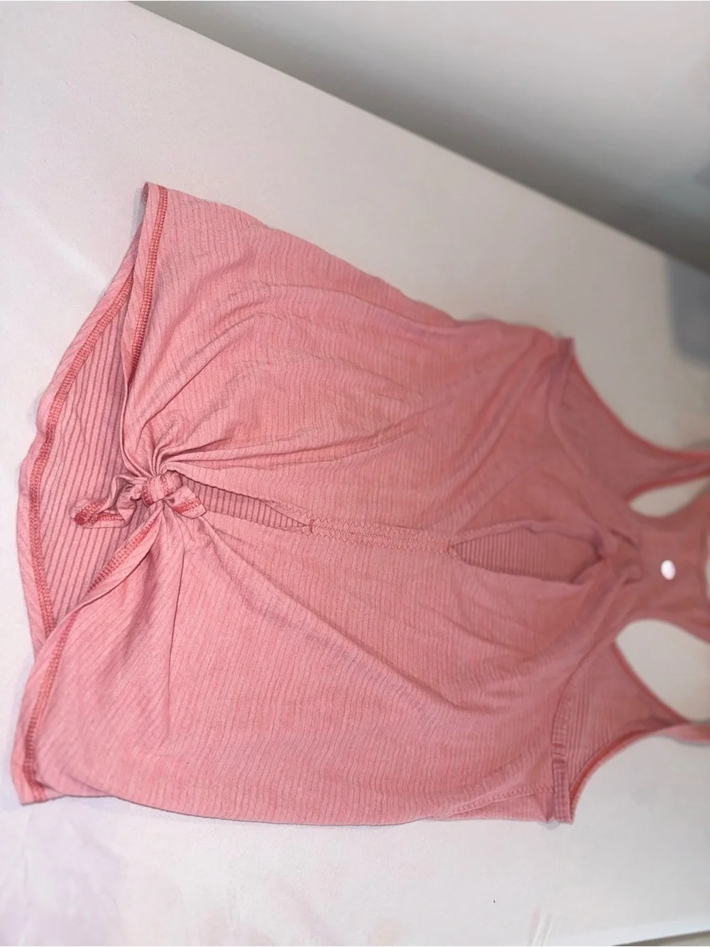 Lululemon Women's Pink Strip Racerback Tank Top Size 6 / Small